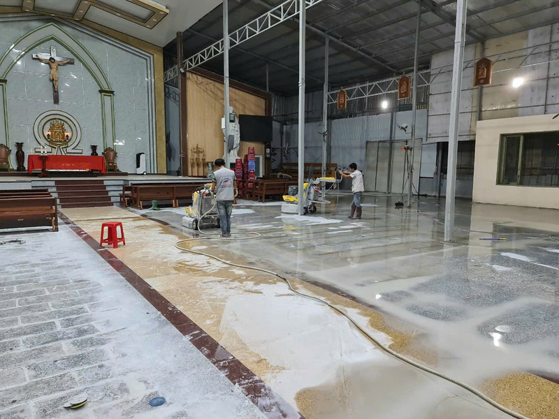 Đánh bóng sàn đá Marble có cần hóa chất không
