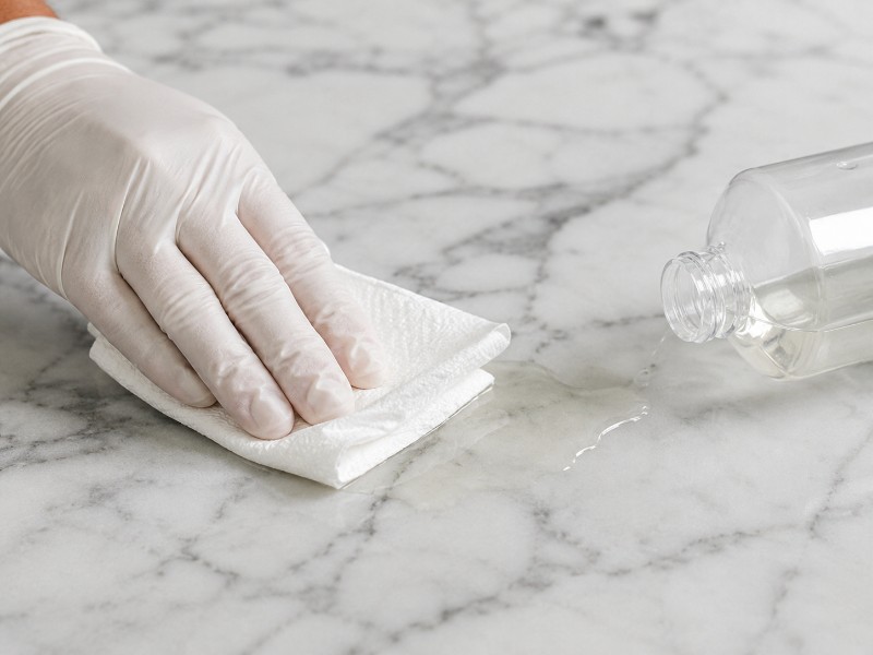 đá marble cháy axit