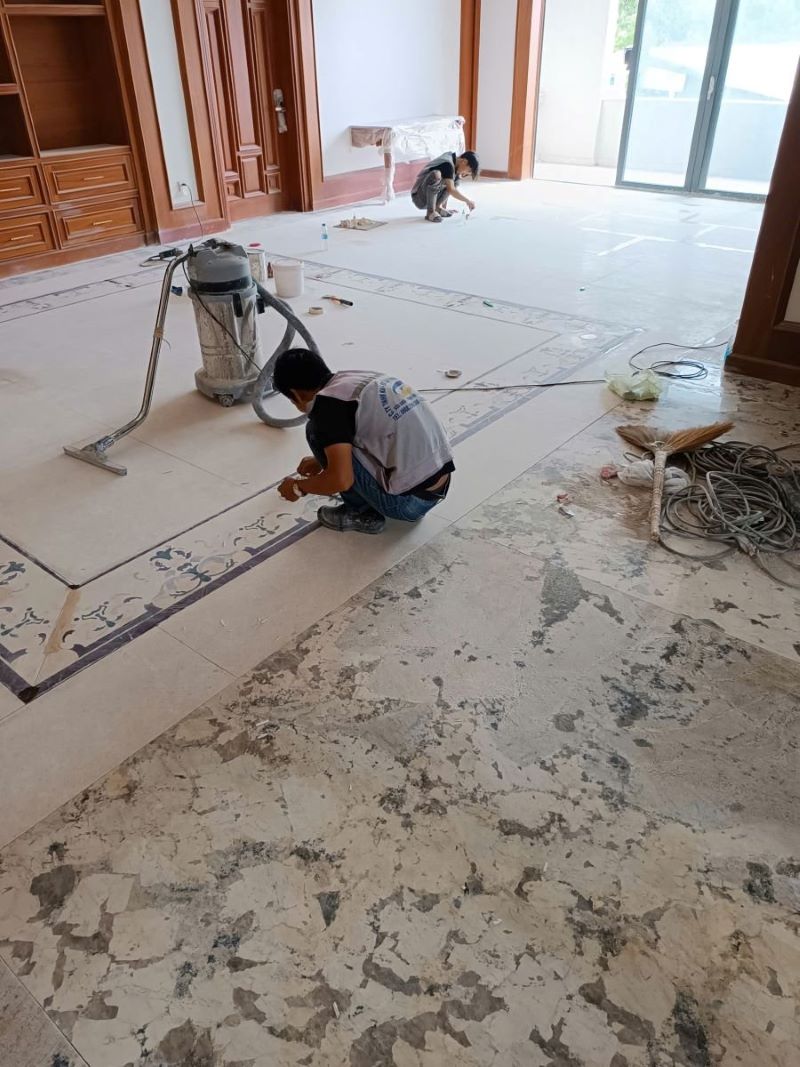 đá marble cháy axit